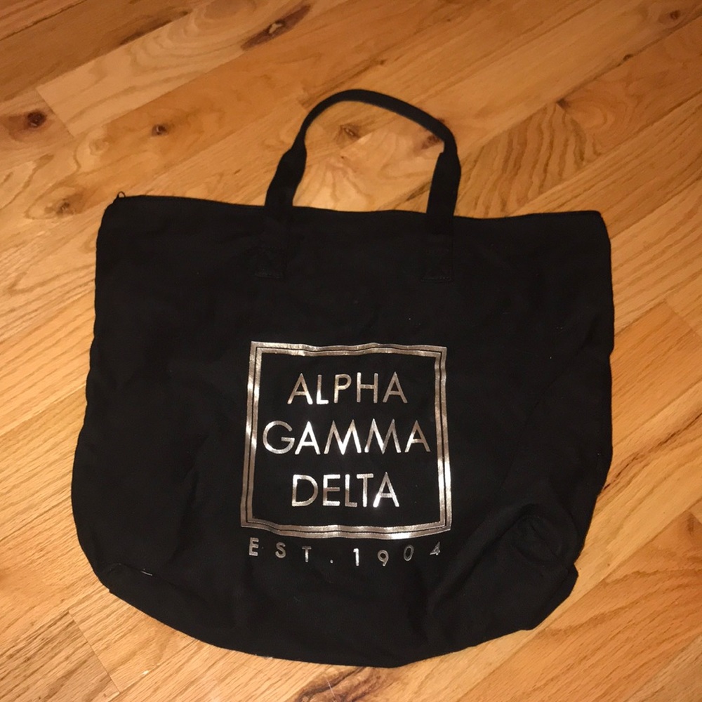 alpha gamma delta tote bag